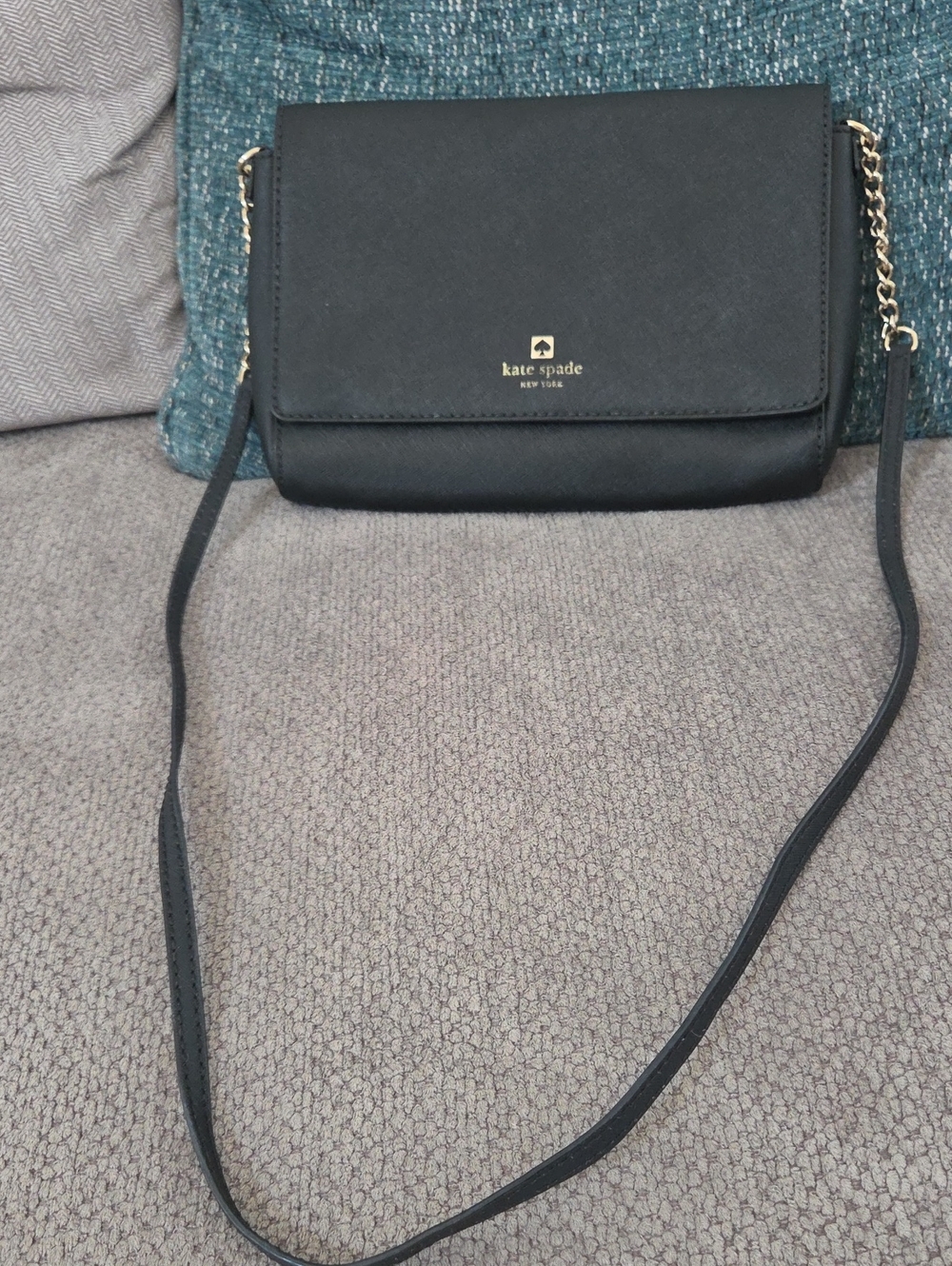 Kate Spade Charlotte Street Alek Black Saffiano Leather Crossbody Bag
